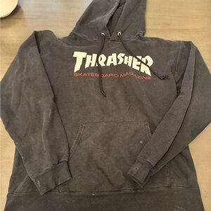 Thrasher Black and Red Hoodie